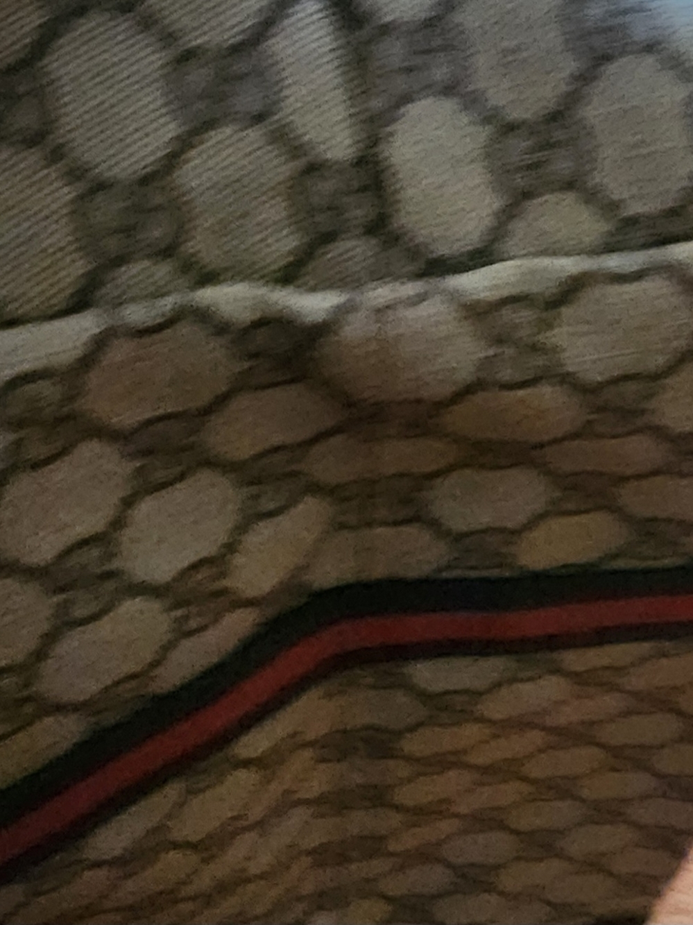 Gucci GG Supreme Cherry Line Tote w Green & Red Web Straps EUC Approx 23x15 1/2 - Picture 5 of 7